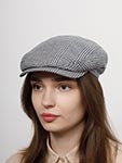 Кепка STETSON арт. 6382403 DRIVER CAP SILK/COTTON GLENCHECK (синий / бежевый)
